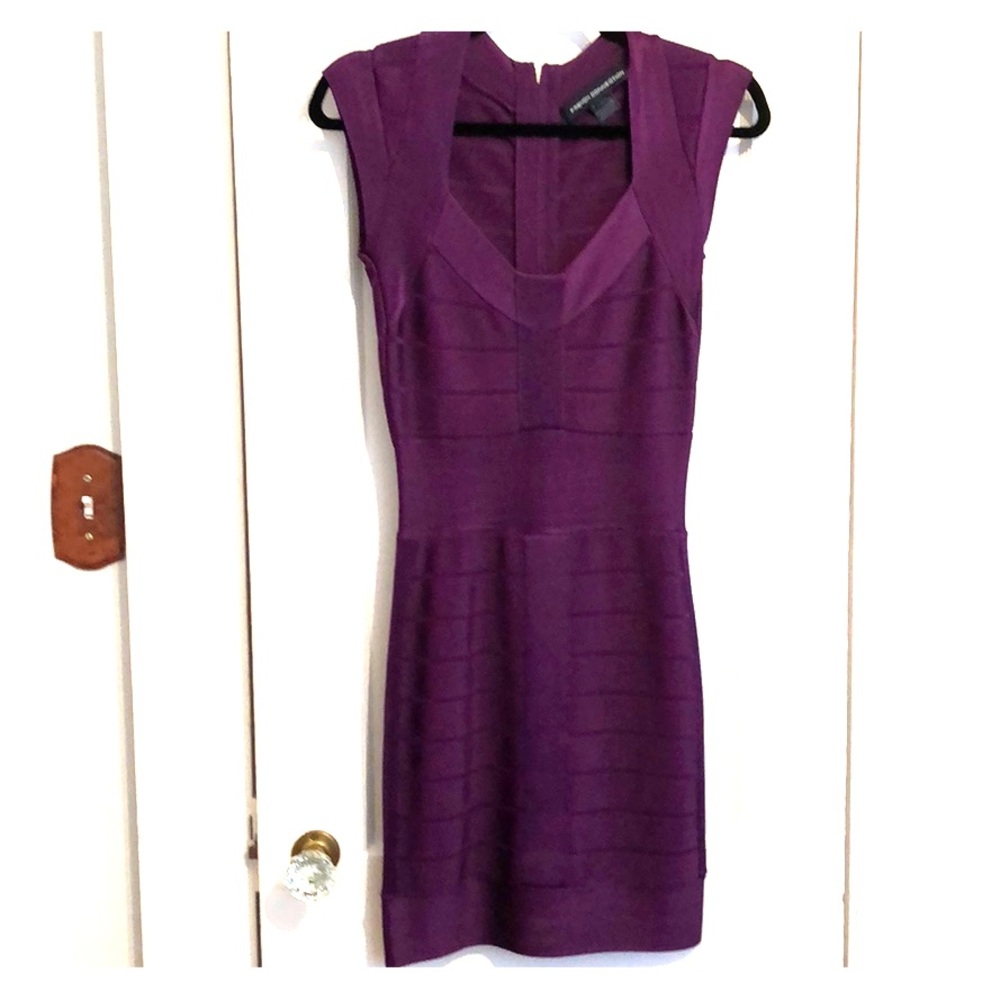 French Connection purple body con dress - size 4